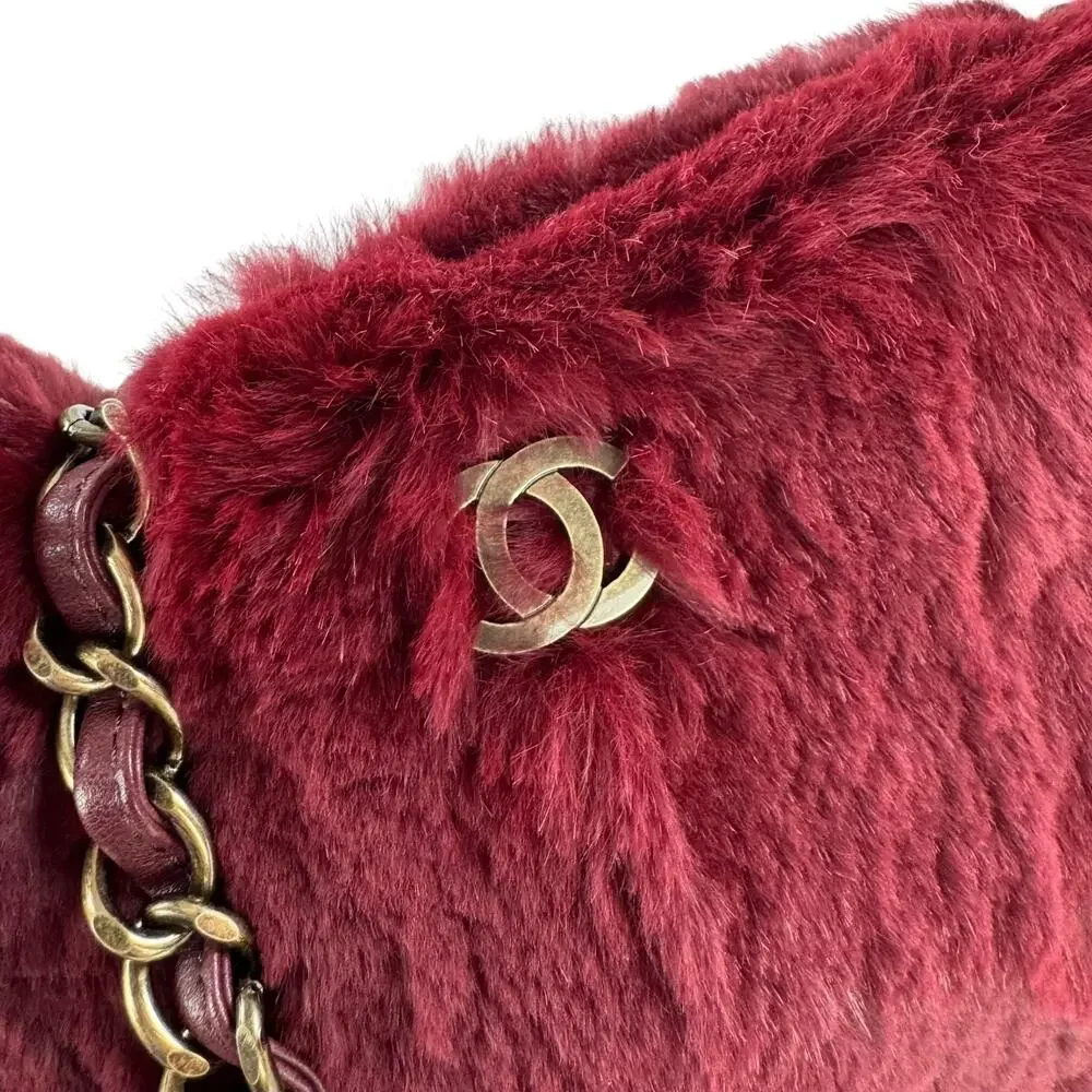 Chanel Vintage Rabbit Fur Shoulder Bag